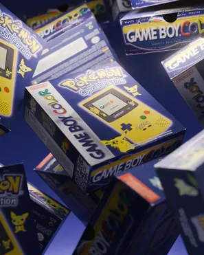 Game Boy Color Pokémon edition boxes – 3D render