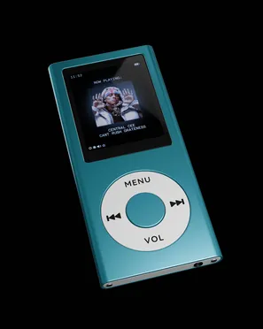 Teal MP4 player – 3D render