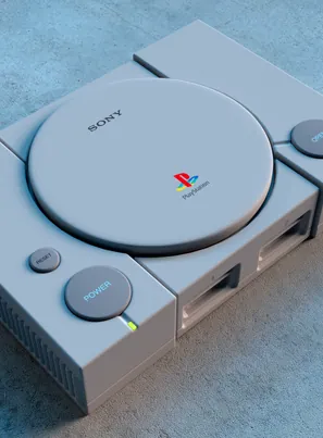 Sony PlayStation 1 – 3D render, top view