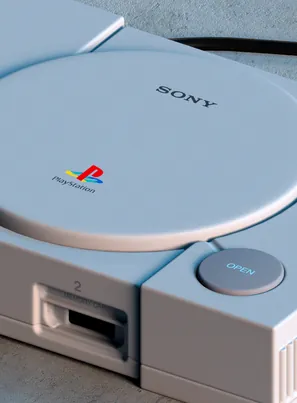 Sony PlayStation 1 – 3D render, close-up
