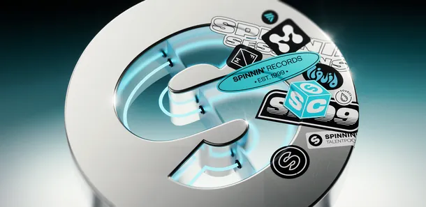 Spinnin’ Records 25 years – chrome logo 3D render